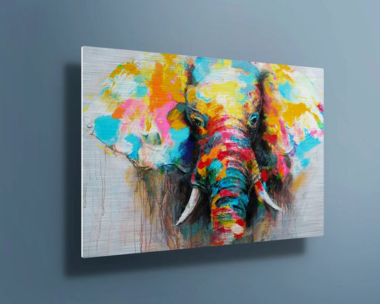 Elephant Water Color UV Direct Aluminum Print Australian Made Quality