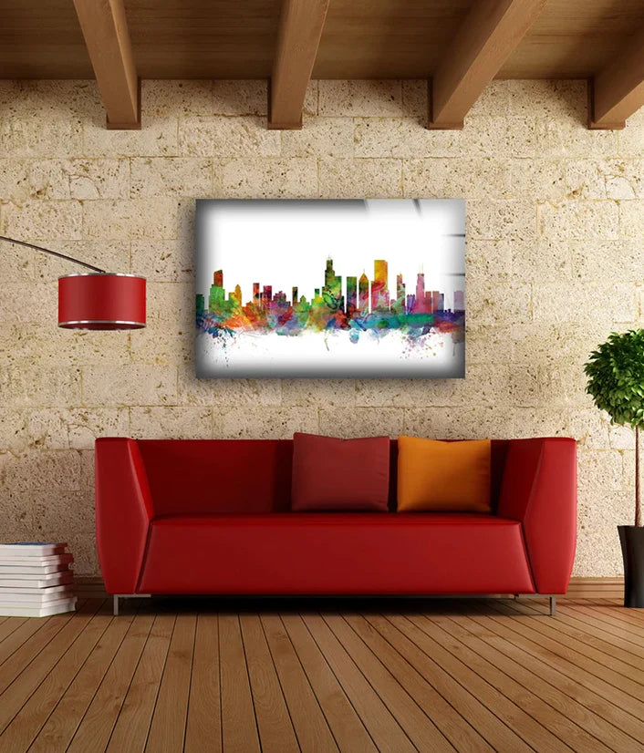 Digital City Watercolor UV Direct Aluminum Print Australian Made Quality