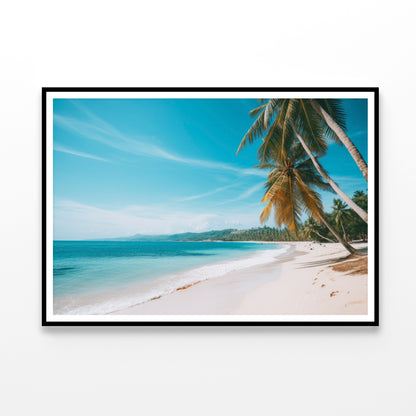 Tropical Beach Paradise with Palm Trees Home Decor Premium Quality Poster Print Choose Your Sizes