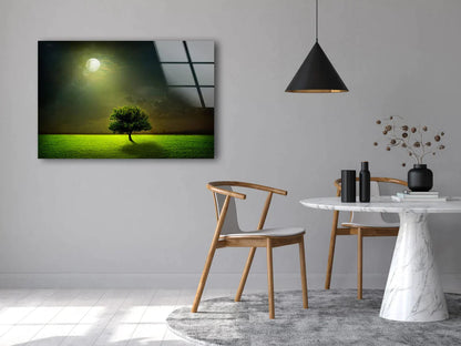 Moon Light on Tree UV Direct Aluminum Print Australian Made Quality