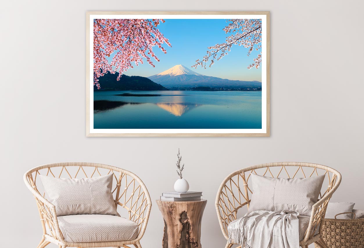 Mountain Fuji In Autumn and Clear Sky in Japan Home Decor Premium Quality Poster Print Choose Your Sizes