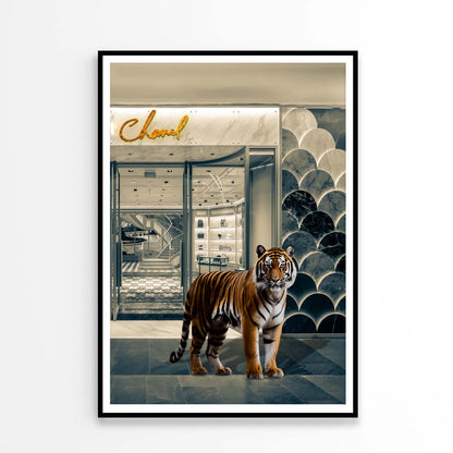 Elegant Fashion Store with Tiger Design Home Decor Premium Quality Poster Print Choose Your Sizes