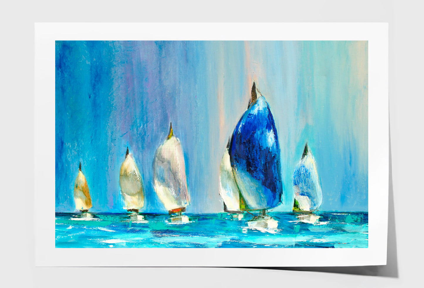 New Hope, Yachts Sailing Regatta Oil Painting Wall Art Limited Edition High Quality Print Unframed Roll Canvas None