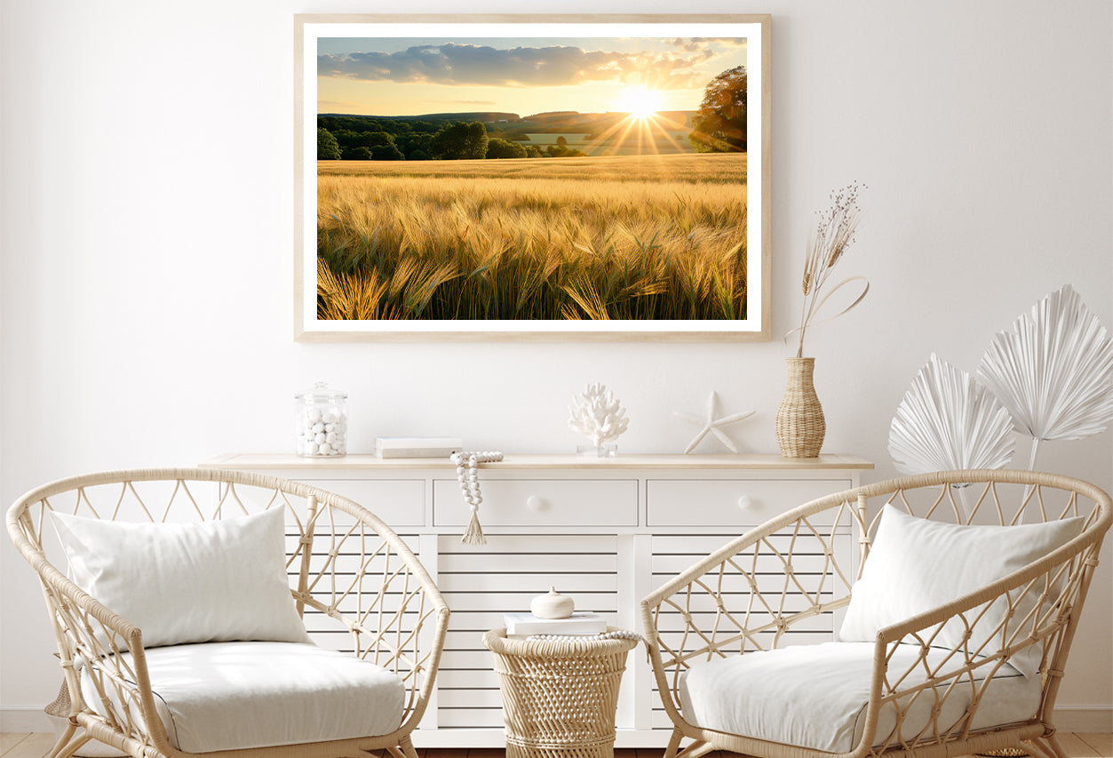 Summer with Bright and Golden Sun Meadow Home Decor Premium Quality Poster Print Choose Your Sizes - Bella Home Decor