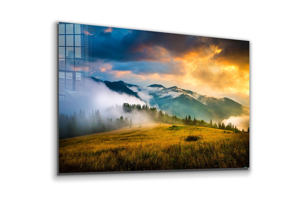 Misty Mountains Clouds UV Direct Aluminum Print Australian Made Quality