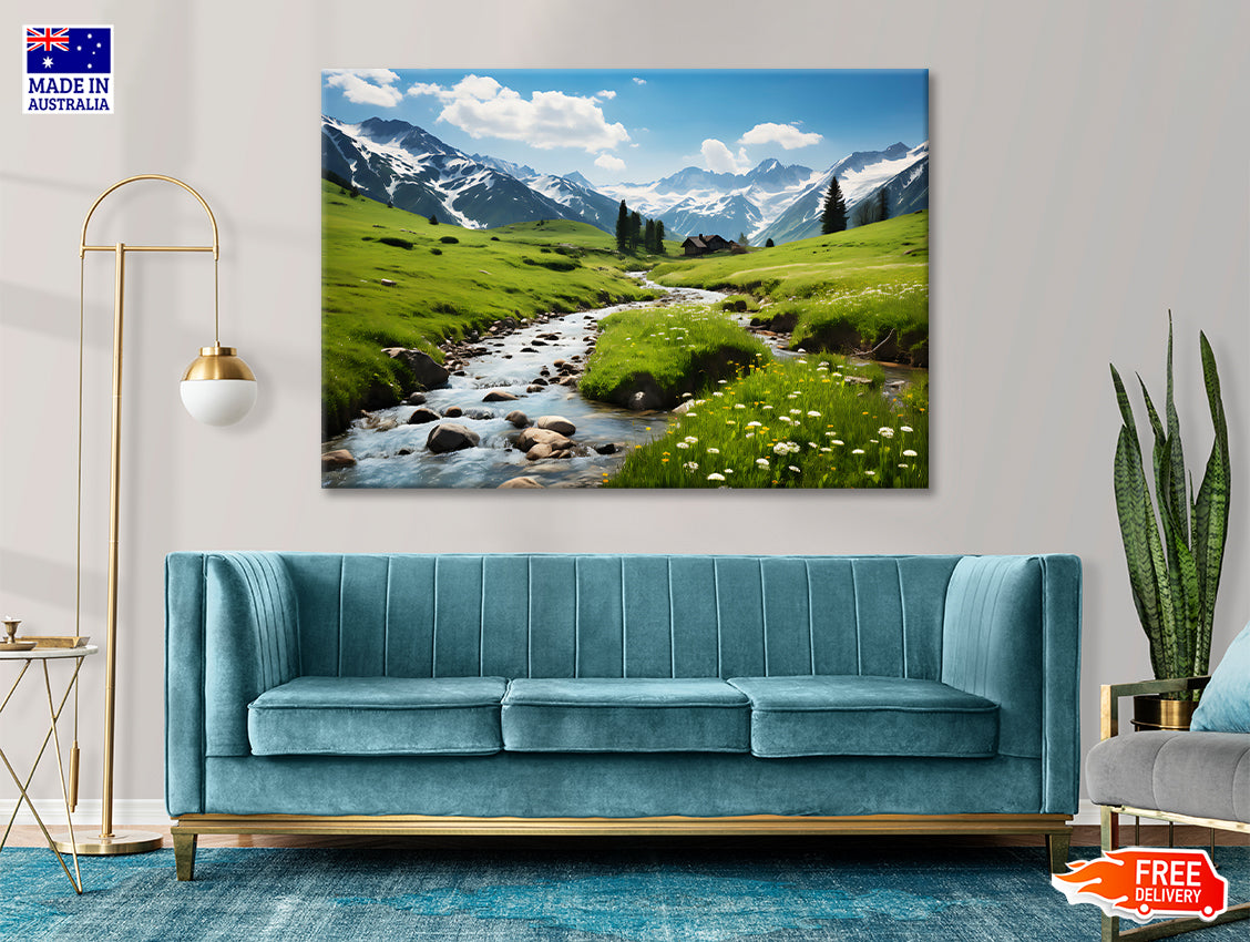 Lake and Mountains View Print 100% Australian Made - Bella Home Decor