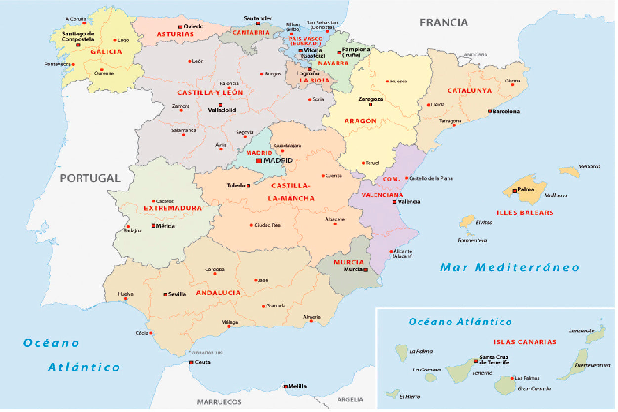 Autonomous Communities of Spain Home Decor Premium Quality Poster Print Choose Your Sizes