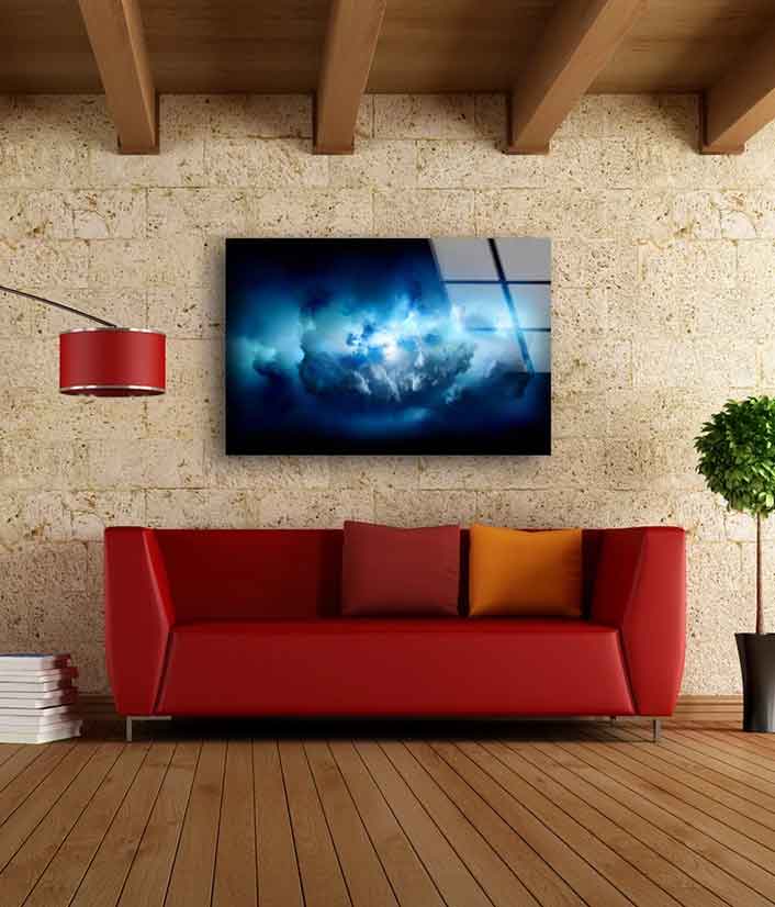 Blue & White Smoke 3D UV Direct Aluminum Print Australian Made Quality