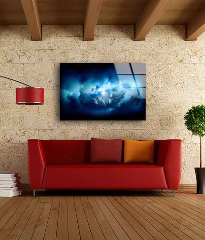 Blue & White Smoke 3D UV Direct Aluminum Print Australian Made Quality
