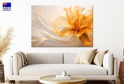 Abstract Golden Watercolor Flowers Wall Art Decor 100% Australian Made