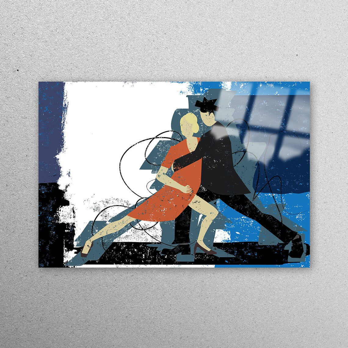 Couple Doing Tango Acrylic Glass Print Tempered Glass Wall Art 100% Made in Australia Ready to Hang