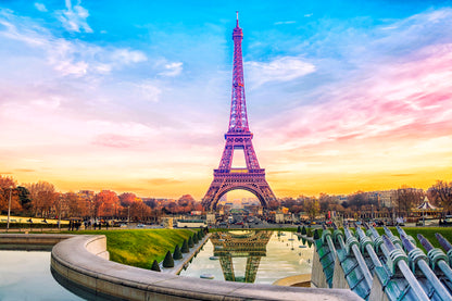 Eiffel Tower At Sunset in Paris Wall Art Decor 100% Australian Made - Bella Home Decor