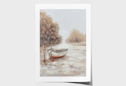 A Natural Scenery, Boat, Painting Wall Art Limited Edition High Quality Print