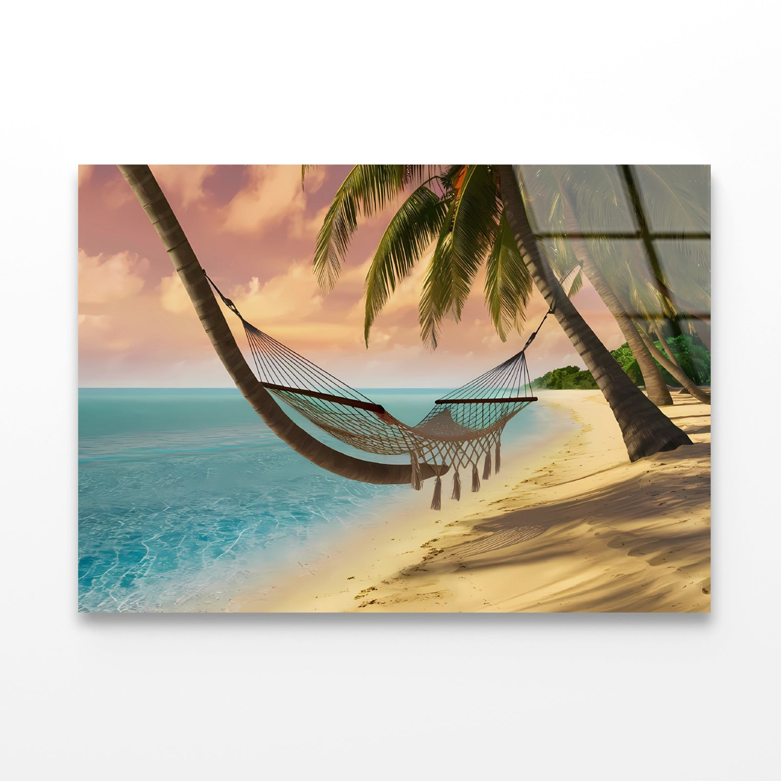 Hammock on the Beach Acrylic Glass Print Tempered Glass Wall Art 100% Made in Australia Ready to Hang - Bella Home Decor