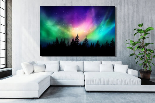 Pink & Green Aurora Borealis Acrylic Glass Print Tempered Glass Wall Art 100% Made in Australia Ready to Hang