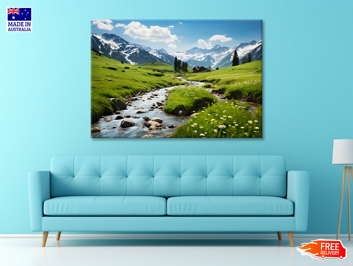 Lake and Mountains View Print 100% Australian Made - Bella Home Decor