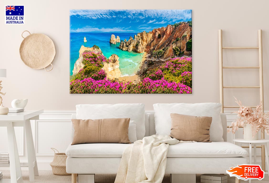 Praia Do Camilo Beach In Algarve Print 100% Australian Made