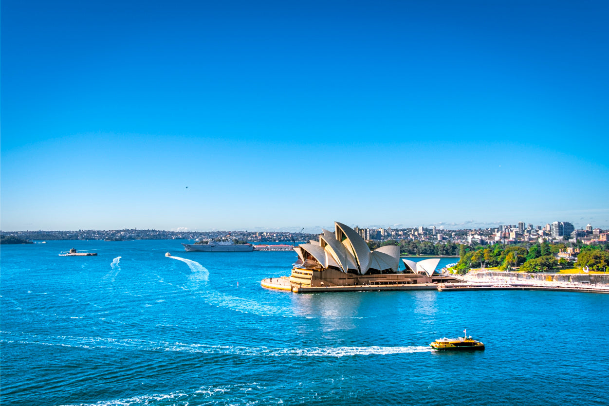 Sydney Opera House with Boats at Sunrise Wall Art Decor 100% Australian Made