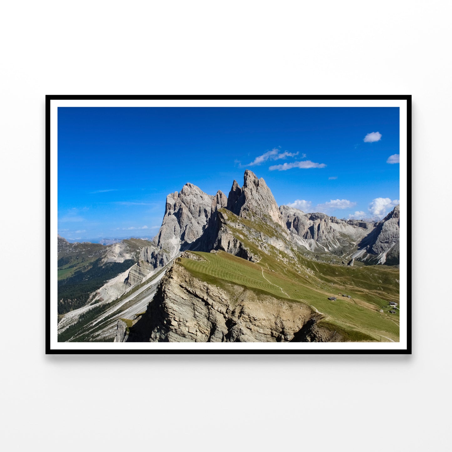 A Rocky Mountain with A Road in Grassy Areas Home Decor Premium Quality Poster Print Choose Your Sizes