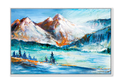 Valley Mountain Painting Limited Edition High Quality Print Canvas Box Framed White