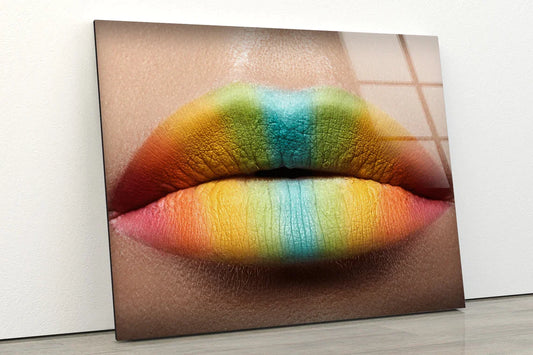 Colorful Lips Closeup UV Direct Aluminum Print Australian Made Quality