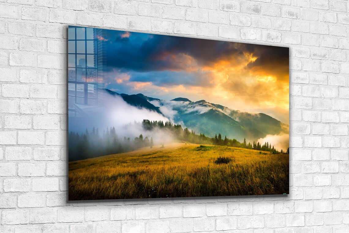 Misty Mountains Clouds UV Direct Aluminum Print Australian Made Quality