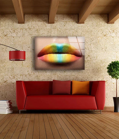 Colorful Lips Closeup UV Direct Aluminum Print Australian Made Quality