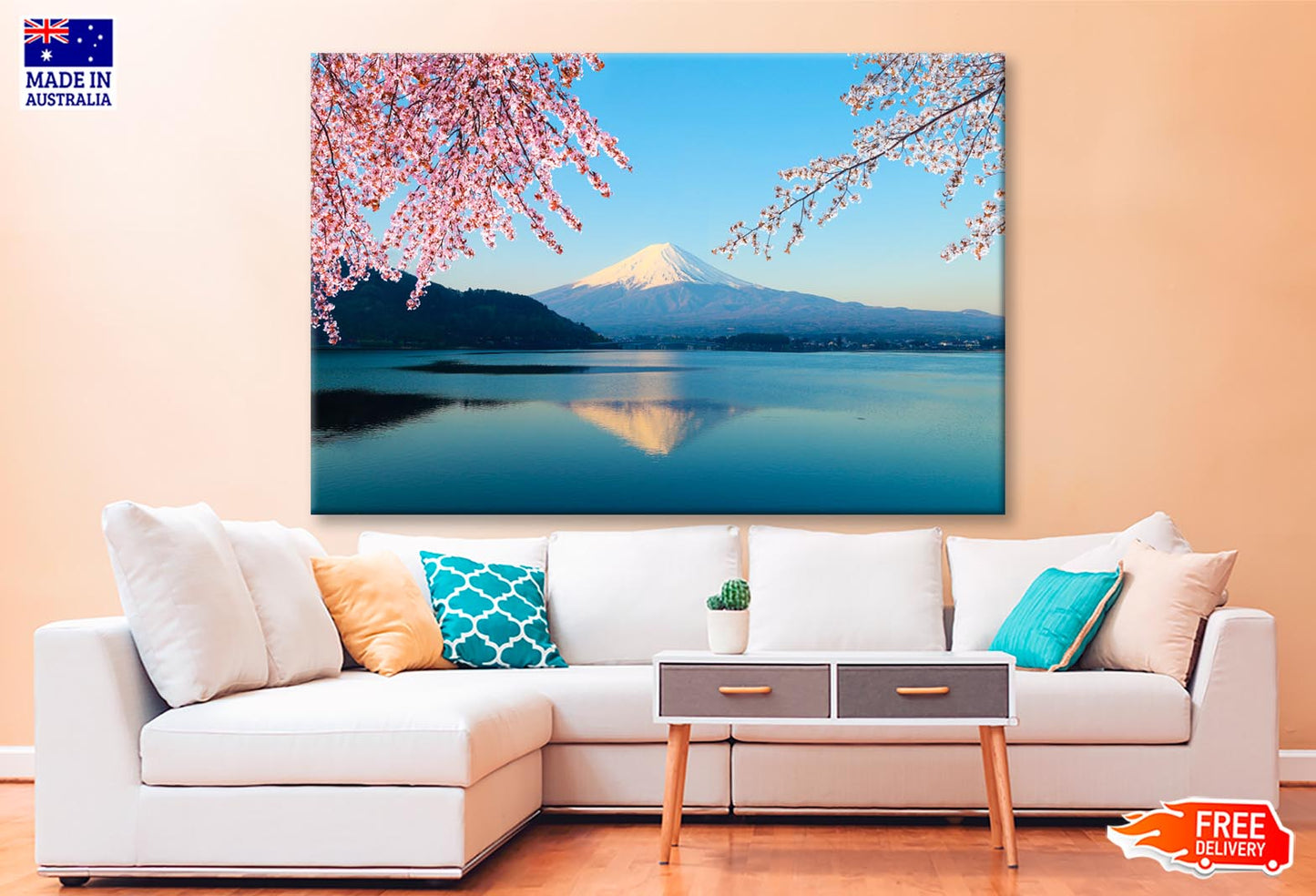 Mountain Fuji In Autumn and Clear Sky in Japan Wall Art Decor 100% Australian Made - Bella Home Decor