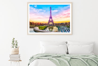 Eiffel Tower At Sunset in Paris Home Decor Premium Quality Poster Print Choose Your Sizes