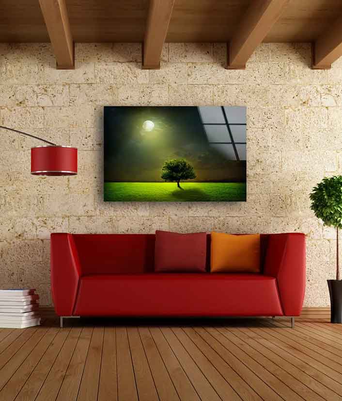 Moon Light on Tree UV Direct Aluminum Print Australian Made Quality