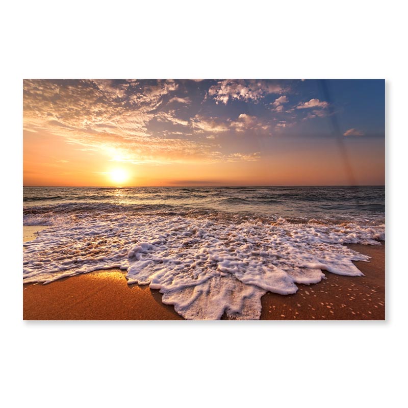 Beautiful Tropical Sunrise on The Beach Acrylic Glass Print Tempered Glass Wall Art 100% Made in Australia Ready to Hang