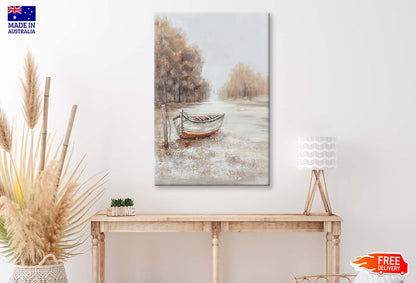 A Natural Scenery, Boat, Painting Wall Art Limited Edition High Quality Print