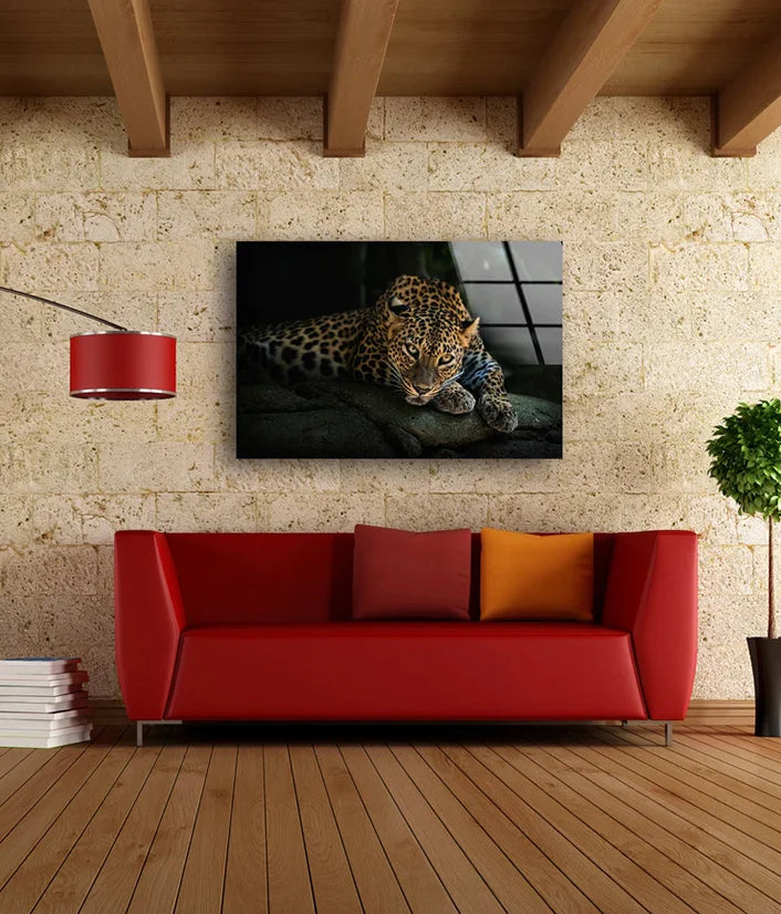 Leopard Dark Closeup UV Direct Aluminum Print Australian Made Quality