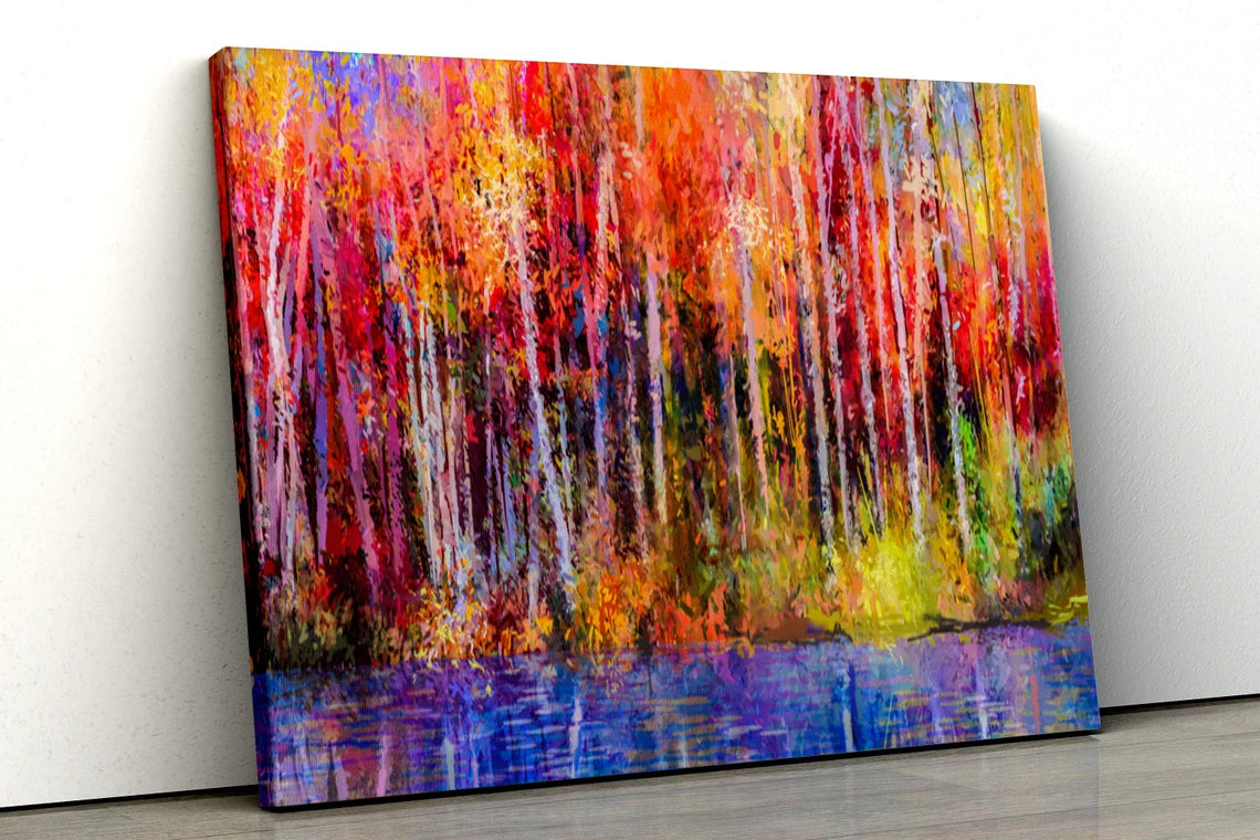 Multicolor forest oil painting UV Direct Aluminum Print Australian Made Quality