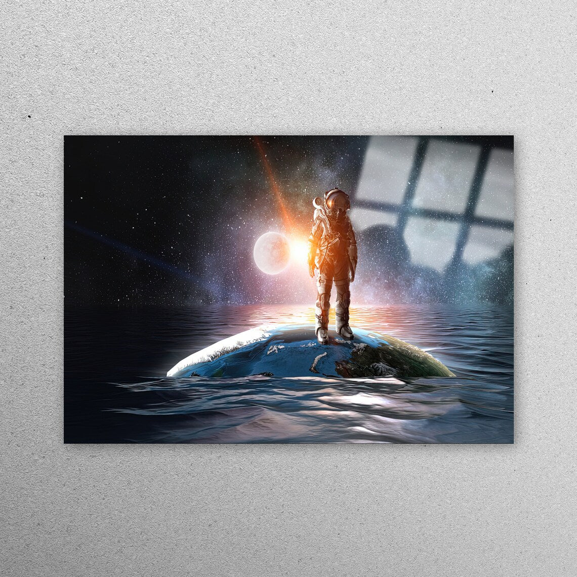 Spaceman In The Sea Acrylic Glass Print Tempered Glass Wall Art 100% Made in Australia Ready to Hang