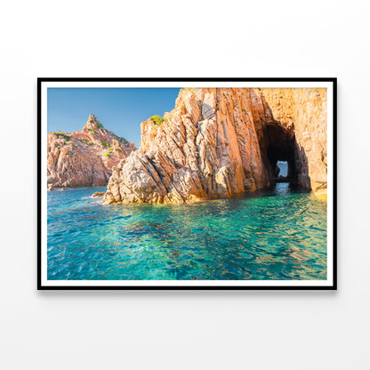 Clear Blue Ocean with Rocky Cave Home Decor Premium Quality Poster Print Choose Your Sizes