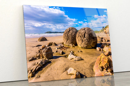 Boulders Moeraki Stones Acrylic Glass Print Tempered Glass Wall Art 100% Made in Australia Ready to Hang