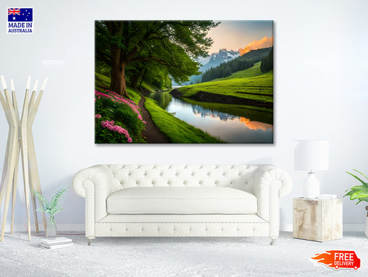 Serene River with Trees Print 100% Australian Made - Bella Home Decor