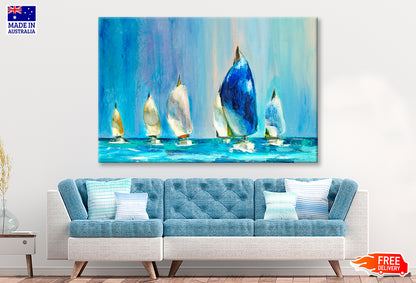 New Hope, Yachts Sailing Regatta Oil Painting Wall Art Limited Edition High Quality Print