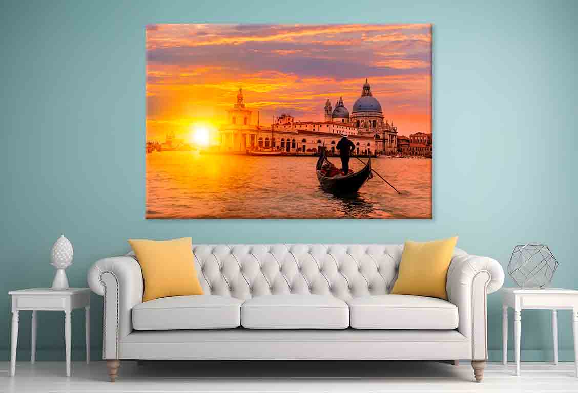 Gondolier Punting in Venice Canal Wall Art Decor 100% Australian Made - Bella Home Decor