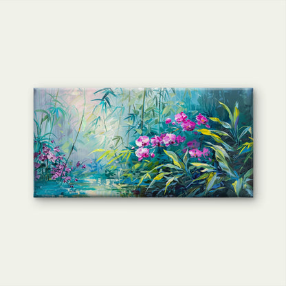 Tropical Pink Orchid Art paint Wall Art Canvas Office Home Room Framed 120x60cm