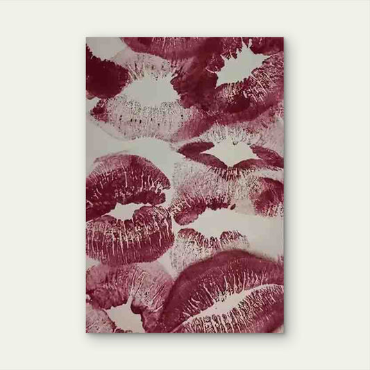 Burgundy Lip Print Abstract Lips Metal Print Ready to Hang