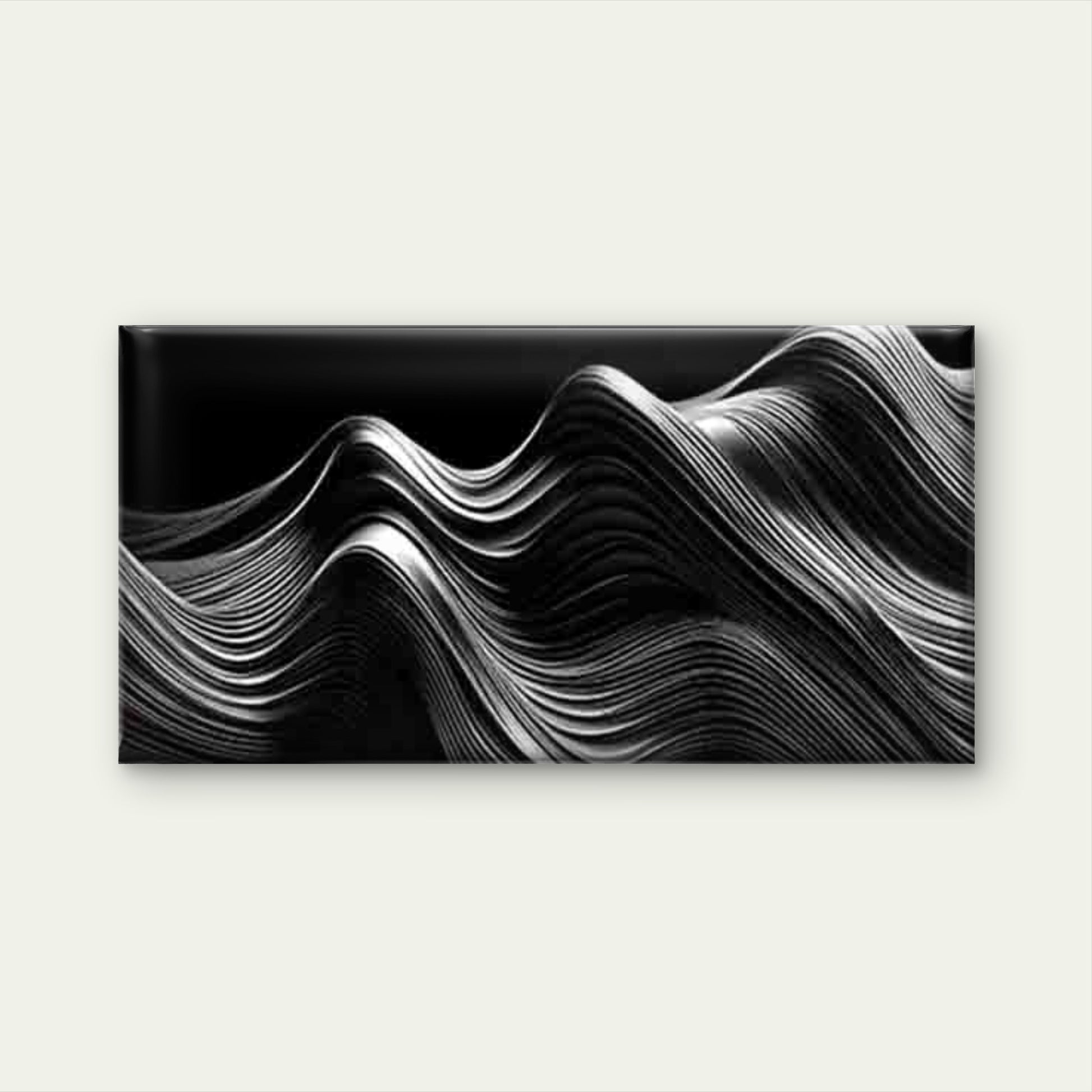 Wave Pattern of Black And White Wall Art Canvas Office Home Room Framed 120x60cm - Bella Home Decor