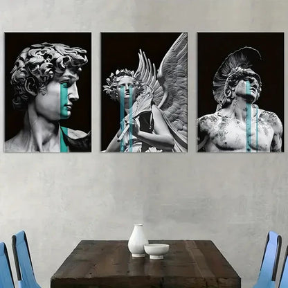 3pcs Modern Art Style David Statue Fashion Art Wall Art Canvas Unframed - High Quality Print 100% Australian Made Wall Canvas