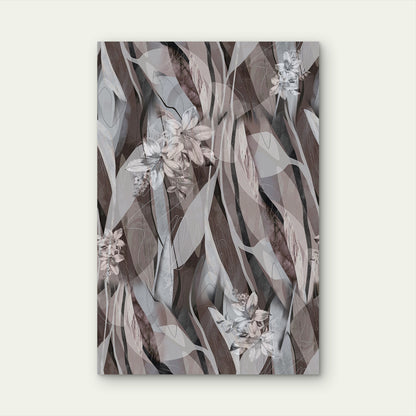 Abstract Moody Neutral Lily Wildflower 40x60cm Metal Print Ready to Hang