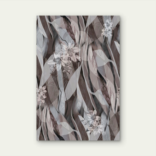 Abstract Moody Neutral Lily Wildflower 40x60cm Metal Print Ready to Hang