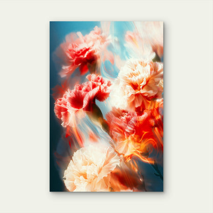 Close-Up of Carnation Flowers 40x60cm Metal Print Ready to Hang