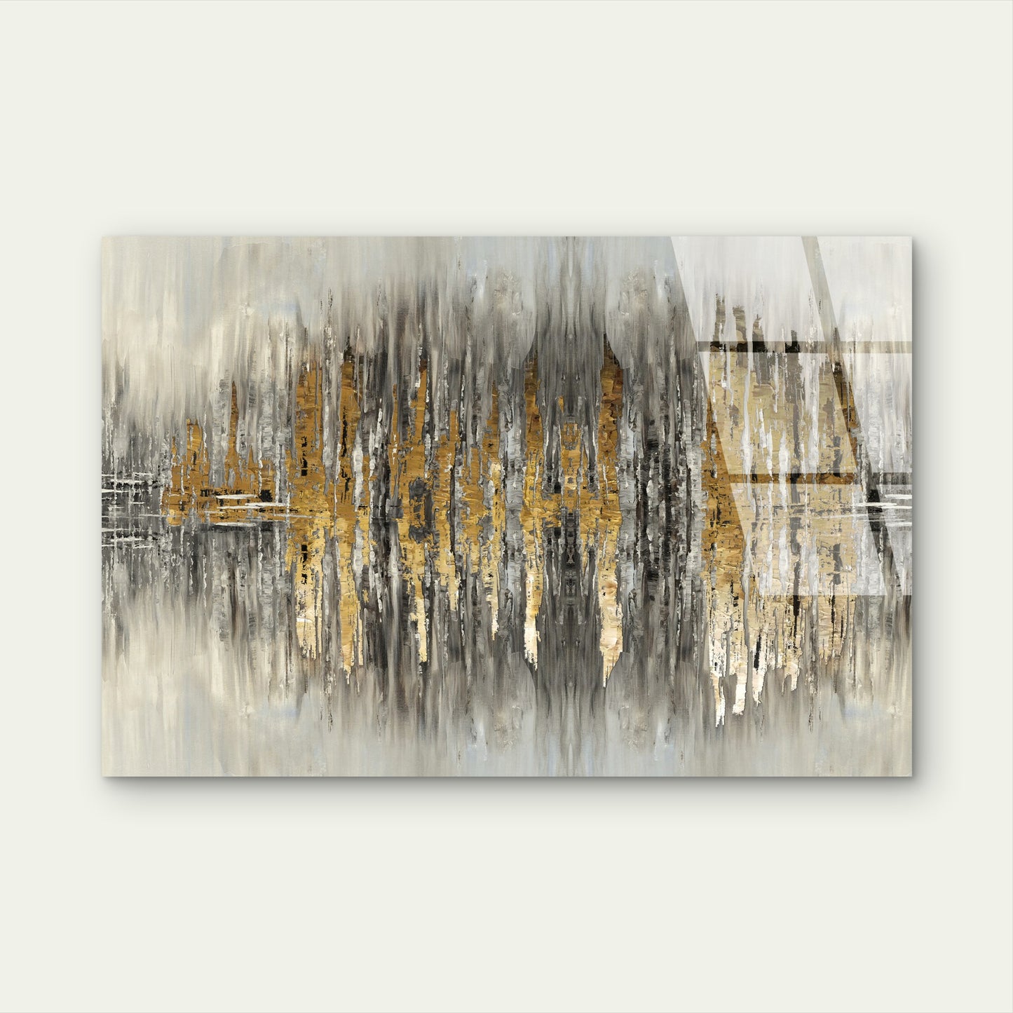 Abstract Gold Foil Grey Texture  Acrylic Glass Printing Wall Art Australian Made Quality