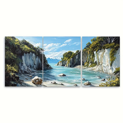 3pcs Cathedral Cove Travel Beach Metal Print Ready to Hang Art