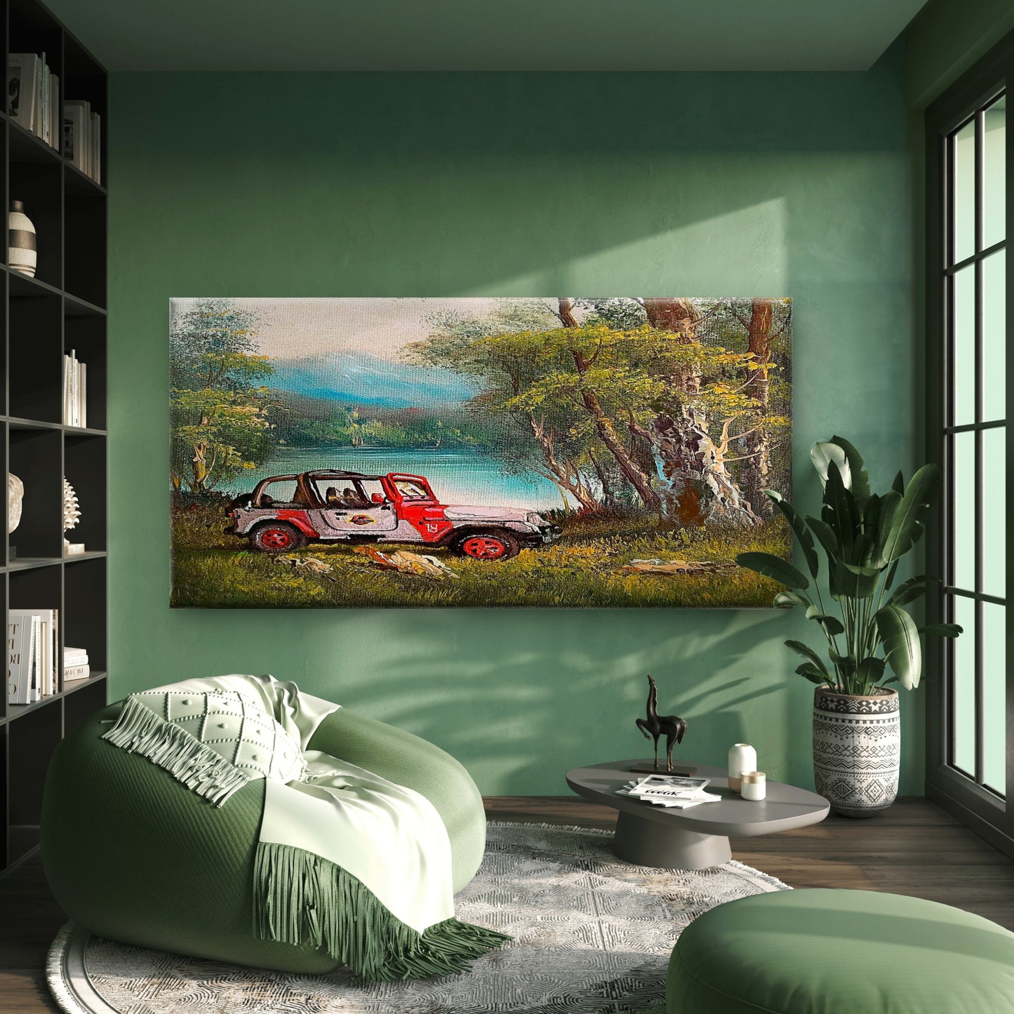Vintage Offroad Adventure Wall Art Canvas Office Home Room Framed 120x60cm